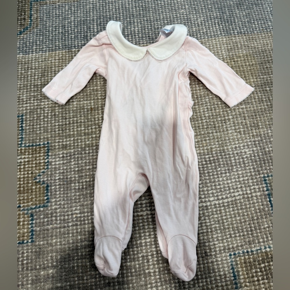 Bella Bliss Pink Baby One Piece with Peter Pan Collar